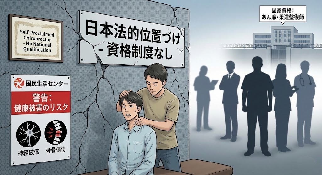 日本のカイロプラクティックには法的な資格制度がなく、施術レベルのばらつきによる健康被害リスクが存在します。WHOなどの国際基準と比較した日本の現状、安全な施術者を見極めるためのポイント、そして業界に求められる法制化と教育改革について解説します。