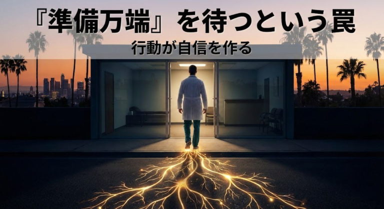 開業を目指す学生や若手カイロプラクター必見。「技術に自信がない」と足踏みしていませんか？自信を作る唯一の方法は「現場での試行錯誤」です。神経学的な根拠と、学長自身の海外でのゼロからの集客経験をもとに、成功するためのマインドセットをお伝えします。