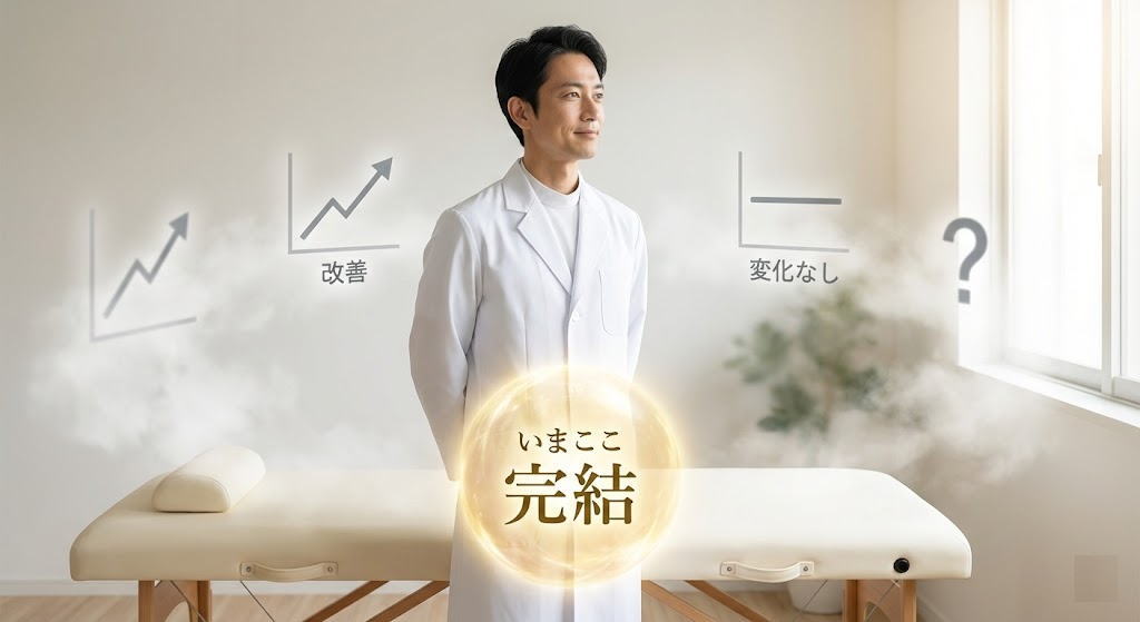 治療結果が出ない、信頼関係が築けないと悩むカイロプラクターへ。その原因は「考え方」にあるかもしれません。稲盛和夫氏の哲学を臨床に応用し、結果への執着を捨て「いまここ」に集中する重要性を解説。徒手療法大学学長が語る、真摯さが生む信頼と治癒のメカニズム。