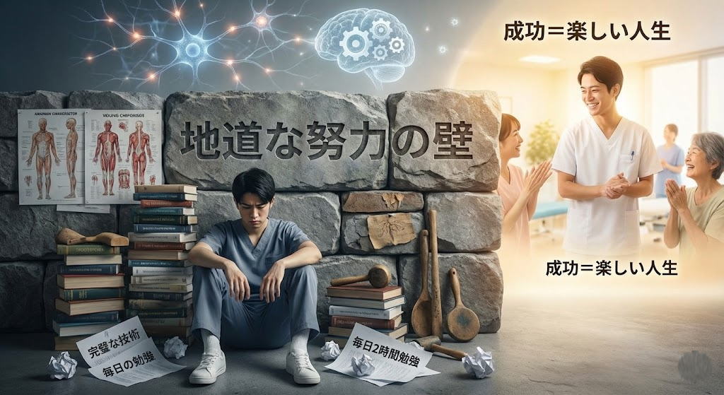 多くの若手治療家が悩む「継続」の壁。カイロプラクターとして成功する人とそうでない人の違いとは？脳科学に基づいた「習慣の複利効果」を知れば、勉強も練習も苦になりません。あなたのキャリアを変える「2分間」の使い方とは？