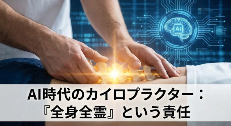 カイロプラクターの仕事はAIに奪われるのか？これからの時代のカイロプラクターの将来性と、生き残るために必要な「全身全霊」の技術について解説します。